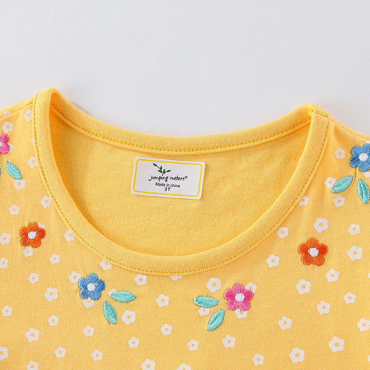 Girls cotton dress with cute animal and flower motif Mune Fashion