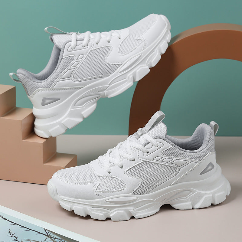 Unisex nan voluminous platform sneakers with breathable mesh, shock-absorbing midsole, and slip-resistant tread sole Mune Fashion