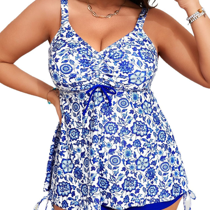 Women’s Tankini Set with Floral Top and Sporty Shorts Mune Fashion