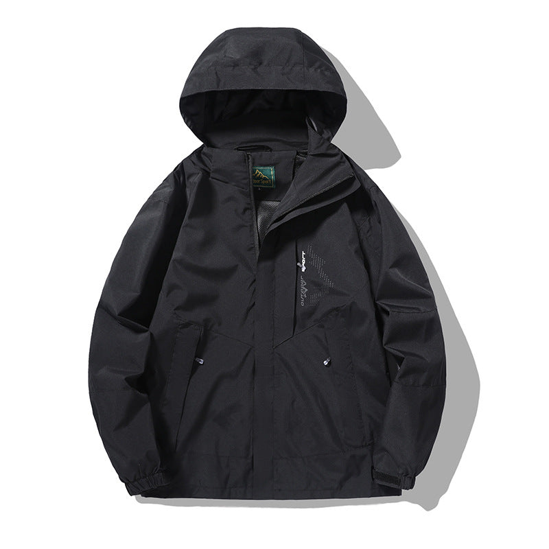 Men's nano wind and water-resistant outdoor hoodie jacket with ventilation mesh, adjustable hood and concealed front flap Mune Fashion