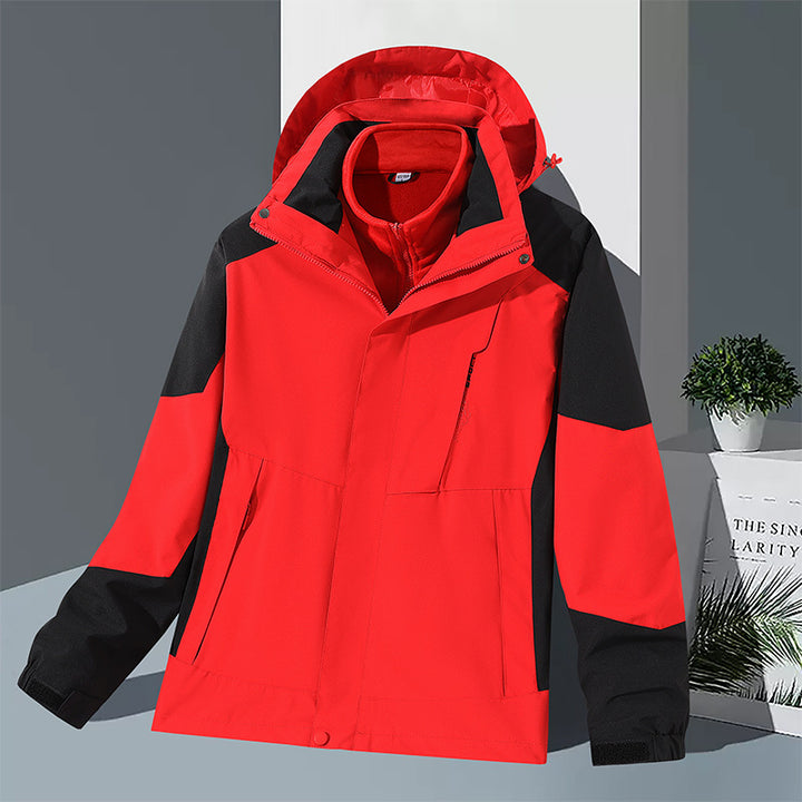 Men's windproof softshell jacket with integrated microfleece inner layer and adjustable hood Mune Fashion