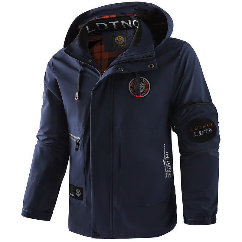 Men's waterproof outdoor jacket with hood, multifunctional pockets and breathable mesh lining Mune Fashion
