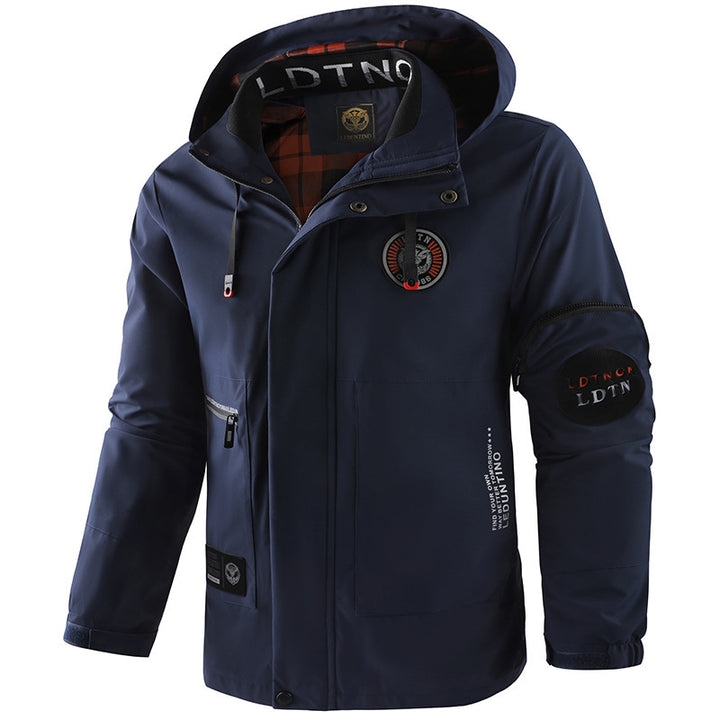 Men's waterproof outdoor jacket with hood, multifunctional pockets and breathable mesh lining Mune Fashion