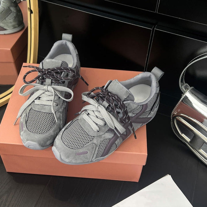 Women's Athletic Sneakers with Breathable Mesh Inserts and Stable Sole Mune Fashion