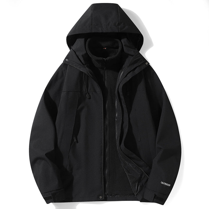 Women's multifunctional softshell jacket with removable fleece lining, windproof outer shell and adjustable hood Mune Fashion