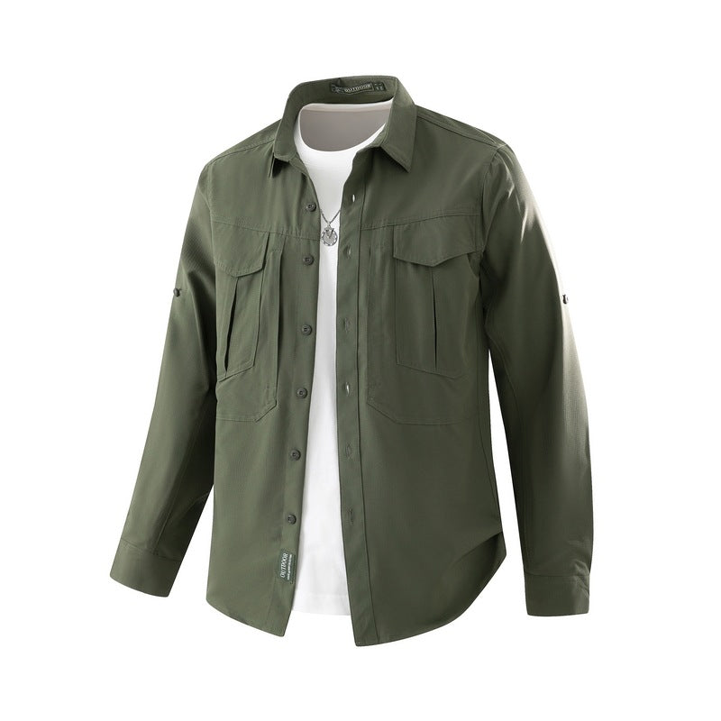 Men's Practical Outdoor Shirt with Many Pockets Mune Fashion