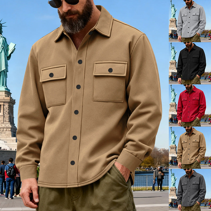 Men's casual shirt jacket made of cotton blend with applied chest pockets Mune Fashion