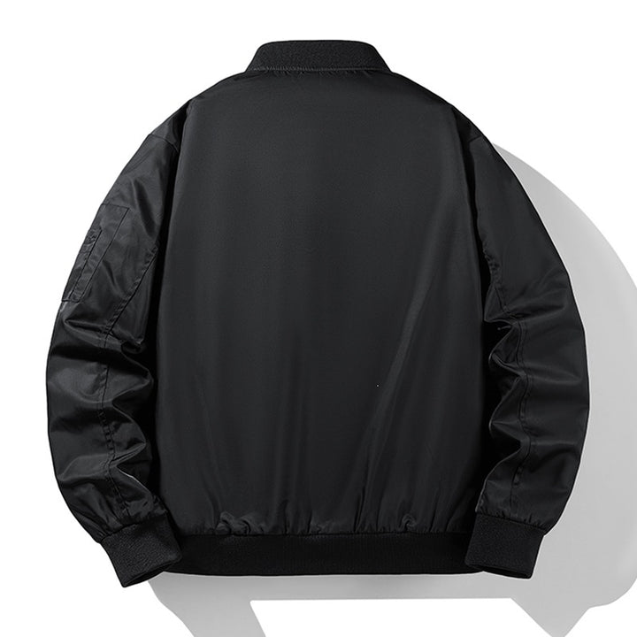 Men's bomber jacket in pilot style with contrasting inner lining, water-repellent nylon & utility arm pocket Mune Fashion