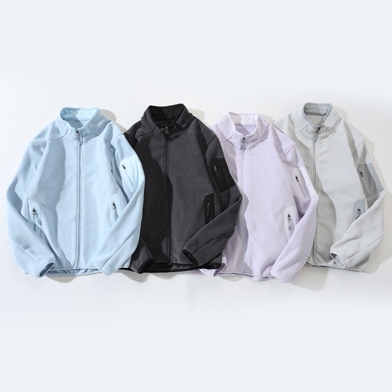 Men's fleece jacket with stand-up collar and softshell inserts Mune Fashion