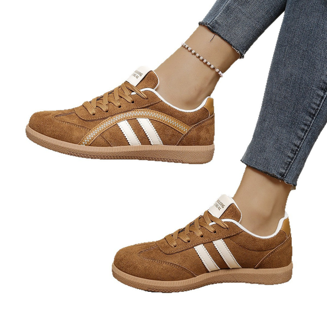 Damen Retro-Sneaker aus Veloursimitat mit gumähnlicher Laufsohle Mune Fashion
