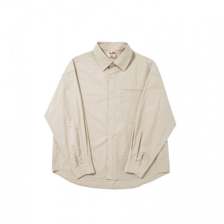 Men's boxy shirt with fine grid structure, boxy silhouette, and patch breast pocket Mune Fashion