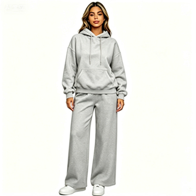 Women Comfortable Oversized Hoodie with Wide Jogging Pants Mune Fashion