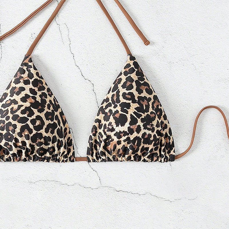 Women's triangle bikini with animal print and adjustable ties Mune Fashion