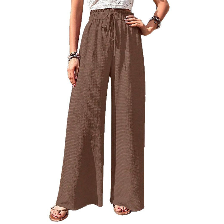 Women Comfortable and Elegant Wide-Cut Fabric Trousers Mune Fashion