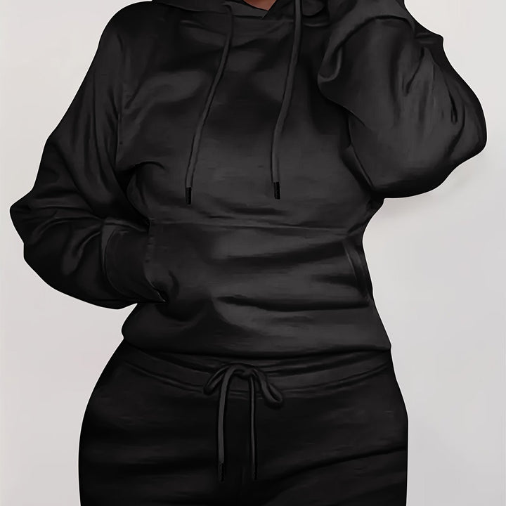 Women’s form-fitting hoodie and pencil skirt set with kangaroo pocket and drawstring Mune Fashion
