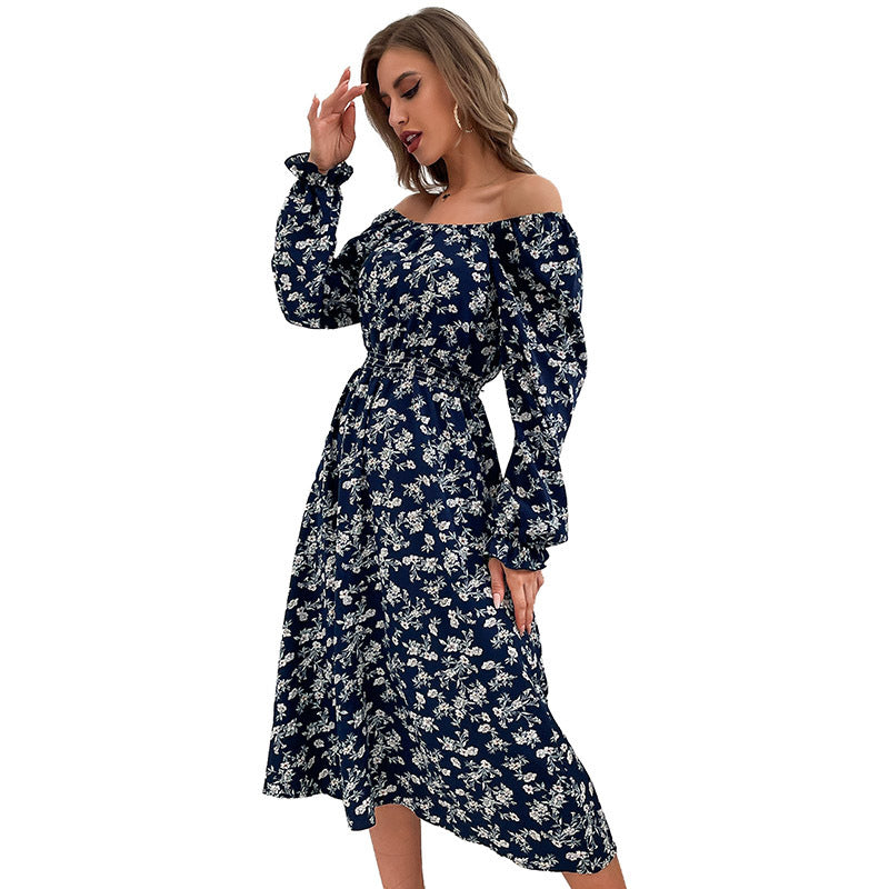 Women Off-Shoulder Dress with Floral Design Mune Fashion