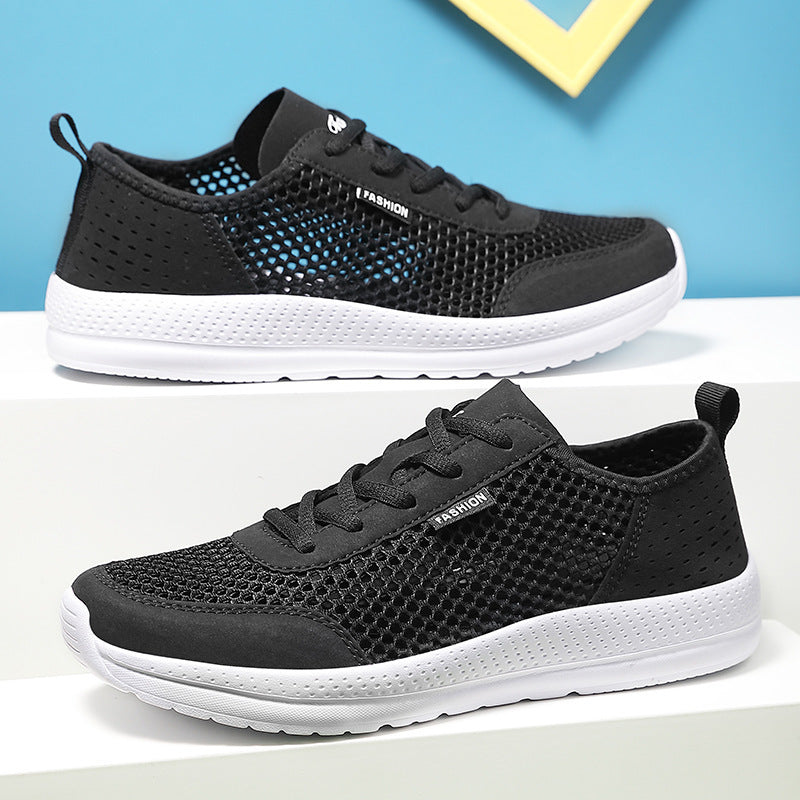 Unisex nan lightweight comfort walking shoe with airy honeycomb mesh, ergonomic cushioning sole and pull tab Mune Fashion