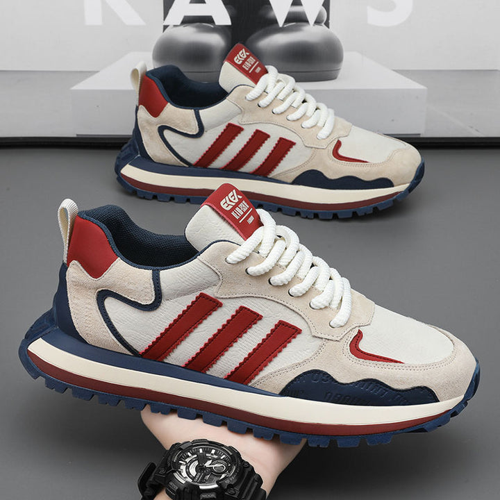 Men's retro sneaker with suede overlays and cushioned profile sole Mune Fashion