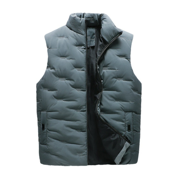 Men's Lightweight Thermal Quilted Vest with High Collar, Windproof Microfiber Shell, and Concealed Zipper Pockets Mune Fashion
