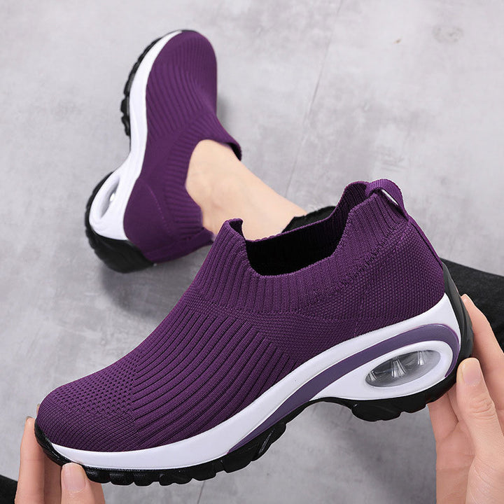 Women's Knit Sneaker Socks with Air Cushion Wedge Sole Mune Fashion