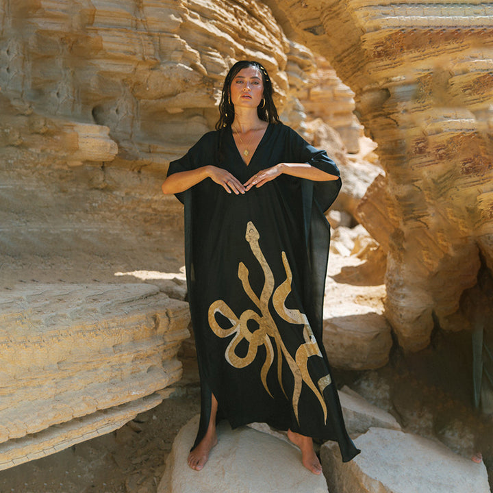 Women’s Maxi Dress with Unique Snake Design Mune Fashion