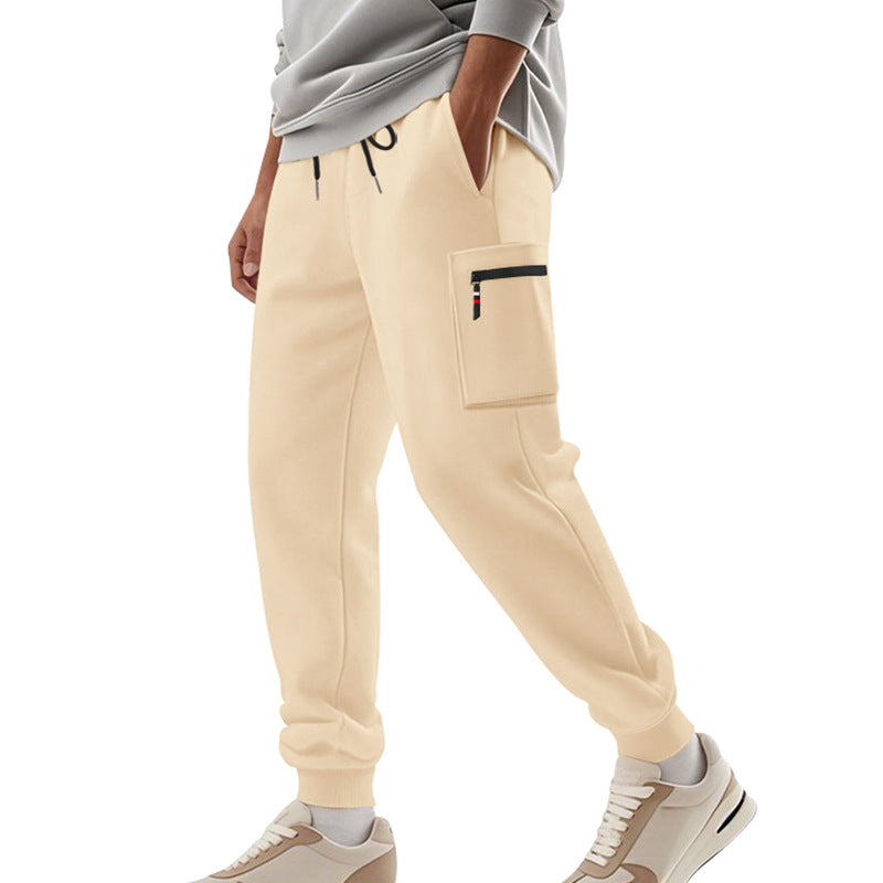 Men's cargo jogging pants with zip cargo pocket, elastic waistband, and ribbed hem Mune Fashion
