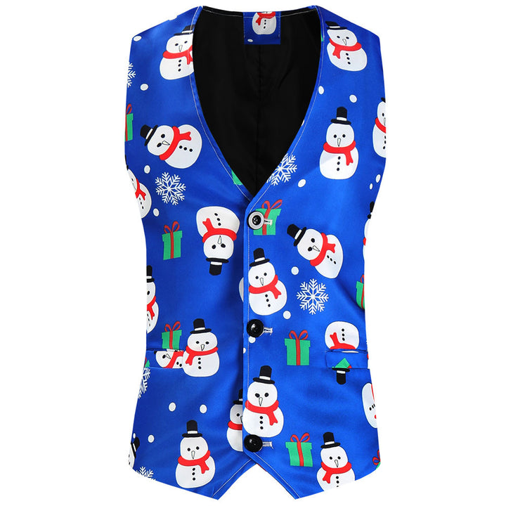 Men's Christmas Vest with Santa Allover Print and Tailored Fit Mune Fashion