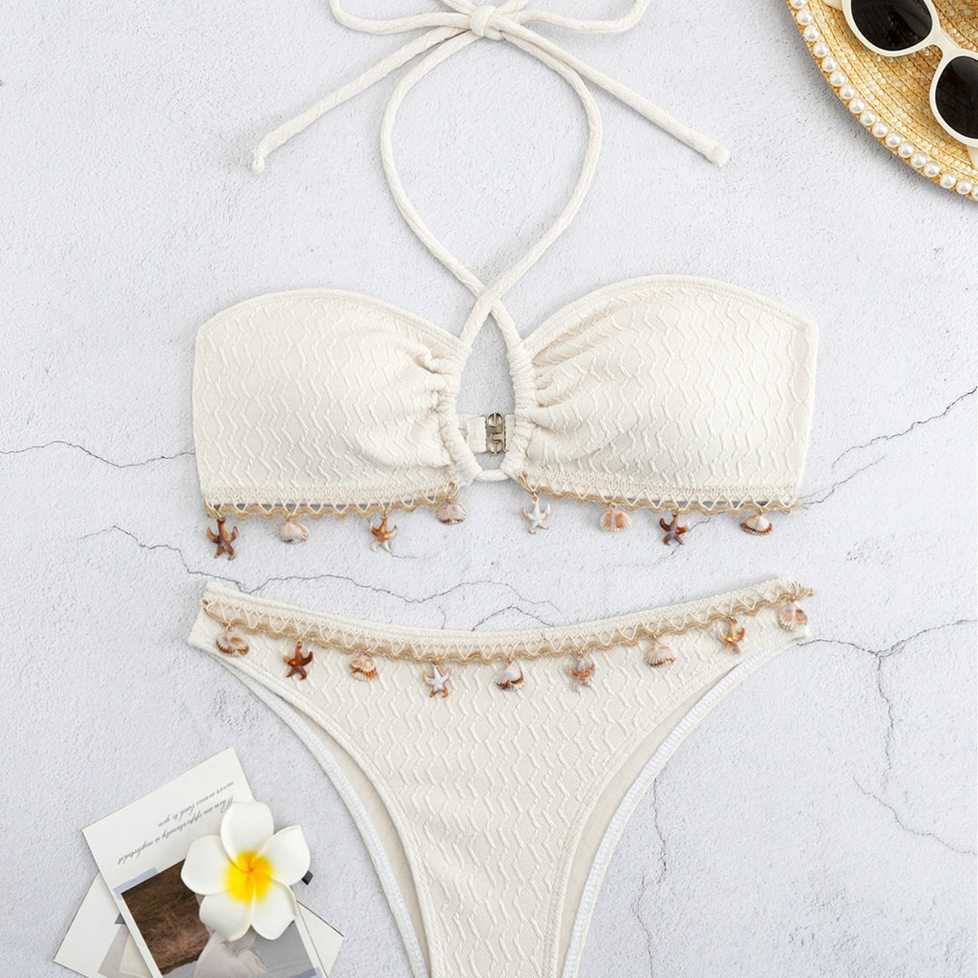 Women's bikini set with elegant waistband and detailed shell decorations Mune Fashion