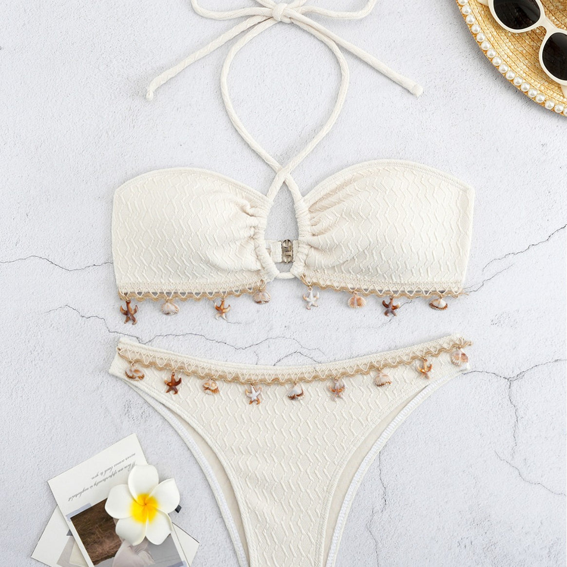 Women's bikini set with elegant waistband and detailed shell decorations Mune Fashion