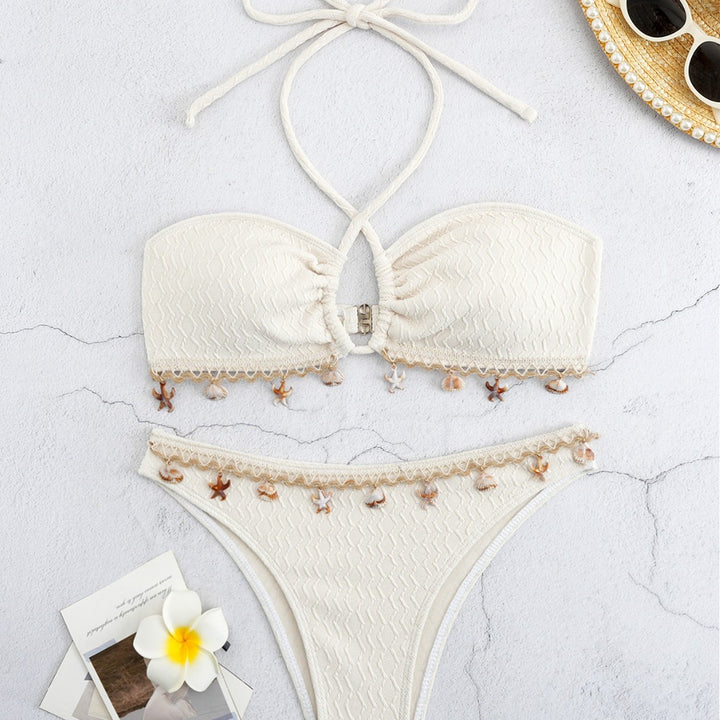 Women's bikini set with elegant waistband and detailed shell decorations Mune Fashion