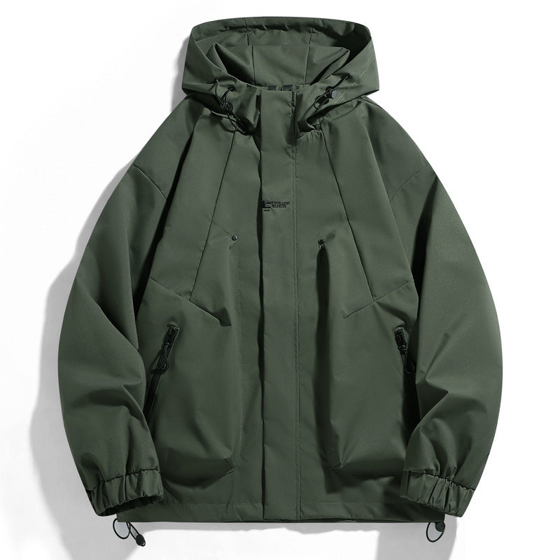 Men's nano wind and water-repellent hooded jacket with ergonomic seams, adjustable hem, and secure zippered pockets Mune Fashion