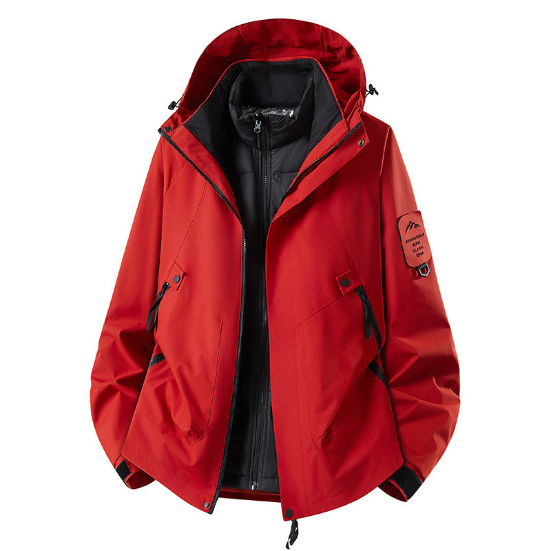 Men's Two-in-One Weather Protection Jacket with Removable Padded Vest and Adjustable Hood Mune Fashion