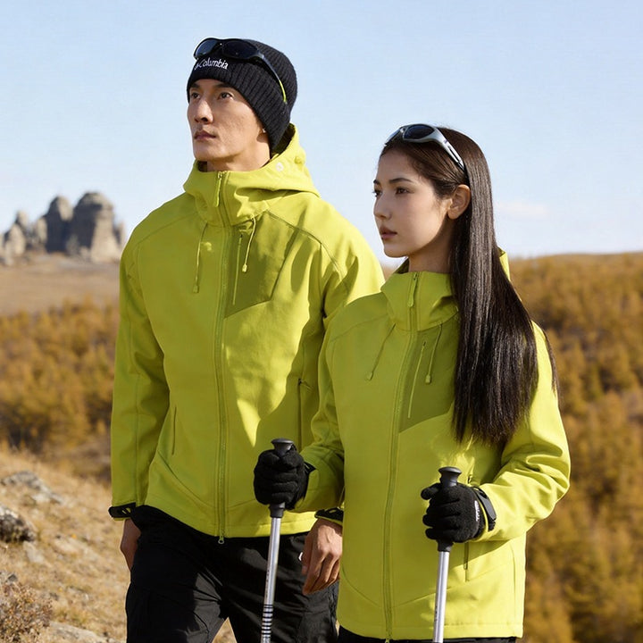 Unisex Softshell Outdoor Jacket with Hood, windproof and elastic Mune Fashion