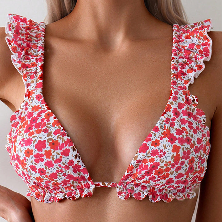 Ladies triangle bikini with playful ruffle design Mune Fashion