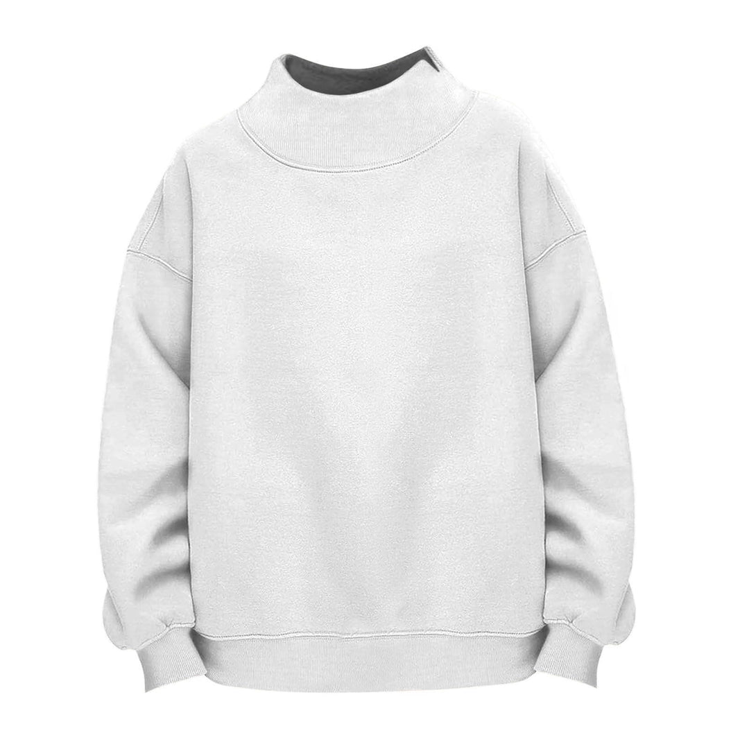 Women Casual Funnel-Neck Sweatshirt in Oversized Cut with Dropped Shoulder Mune Fashion