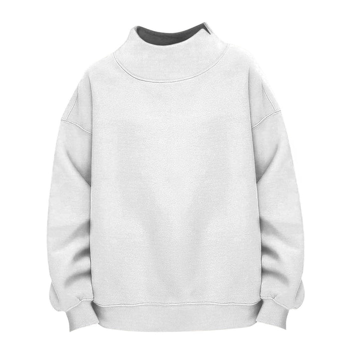 Women Casual Funnel-Neck Sweatshirt in Oversized Cut with Dropped Shoulder Mune Fashion