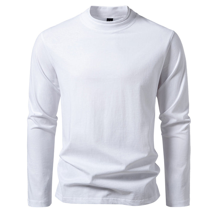 Men's Long Fine Knit Shirt with Mock Neck, Ribbed Collar and Slim Silhouette Mune Fashion