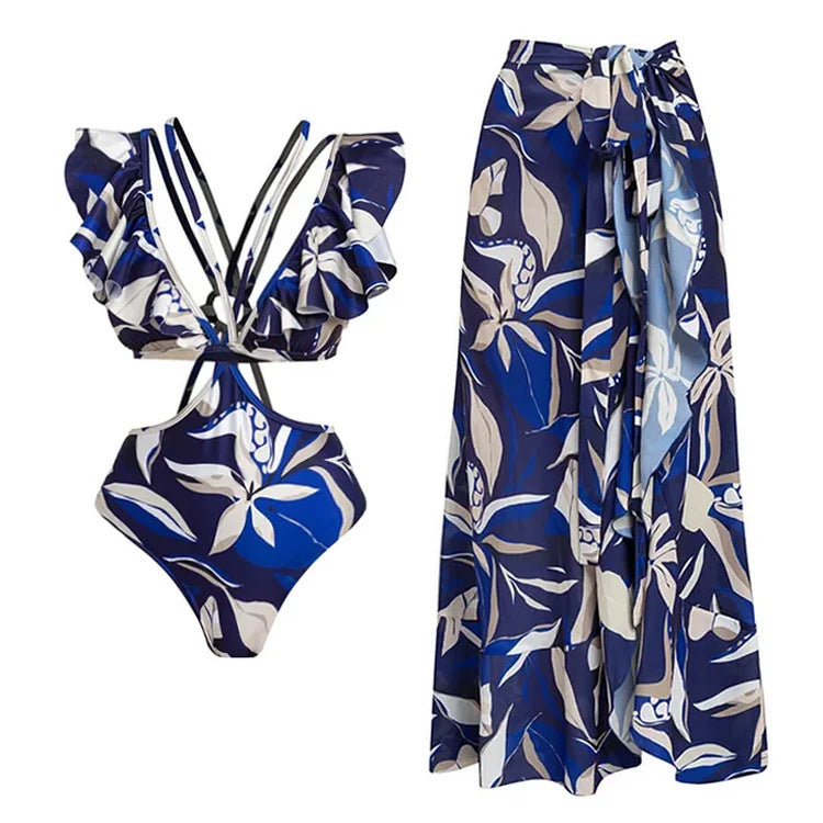 Women's bikini set with elegant top and flowing maxi skirt Mune Fashion