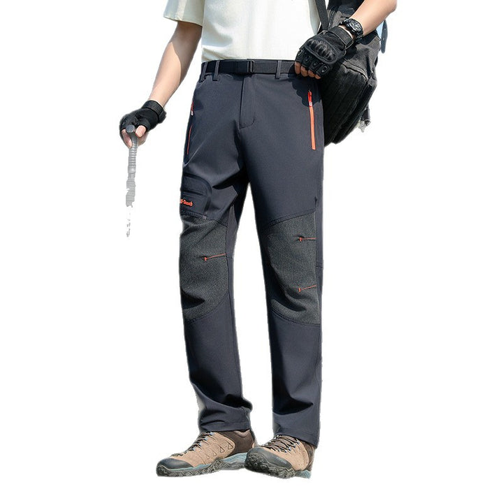 Men's water-repellent softshell trekking pants with reinforced knee flex zones and concealed zipper pockets Mune Fashion