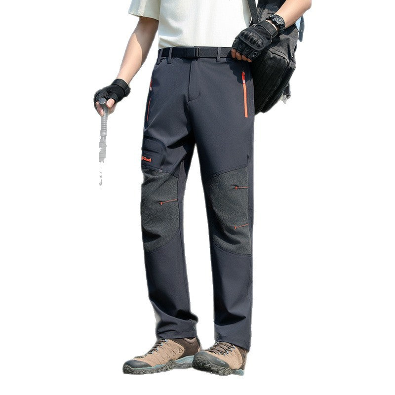 Men's water-repellent softshell trekking pants with reinforced knee flex zones and concealed zipper pockets Mune Fashion