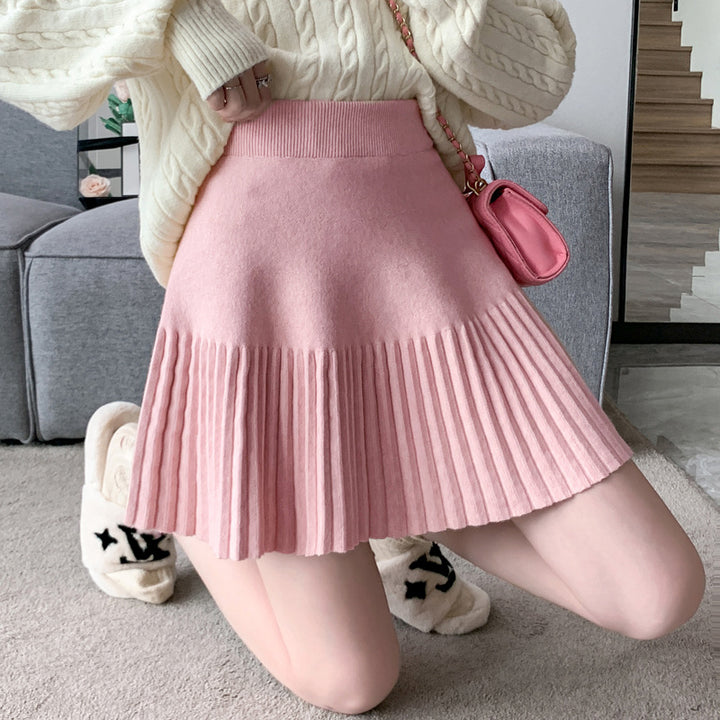 Women's Pleated Skirt with Elastic Waist Mune Fashion