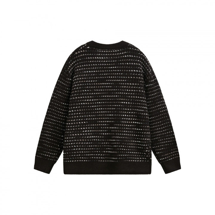 Unisex fine-knit sweater with structured striped look and round neck Mune Fashion