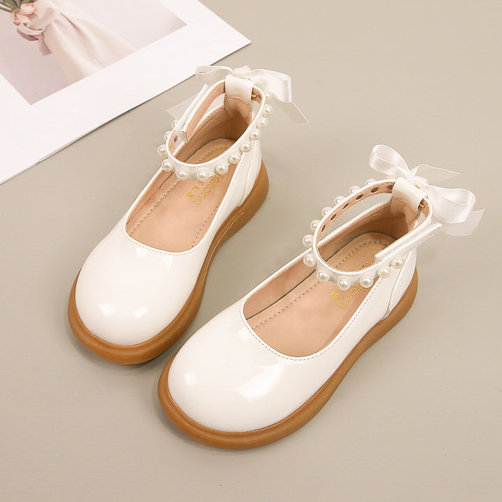 Girls' ballerina shoes with pearl and bow detail Mune Fashion