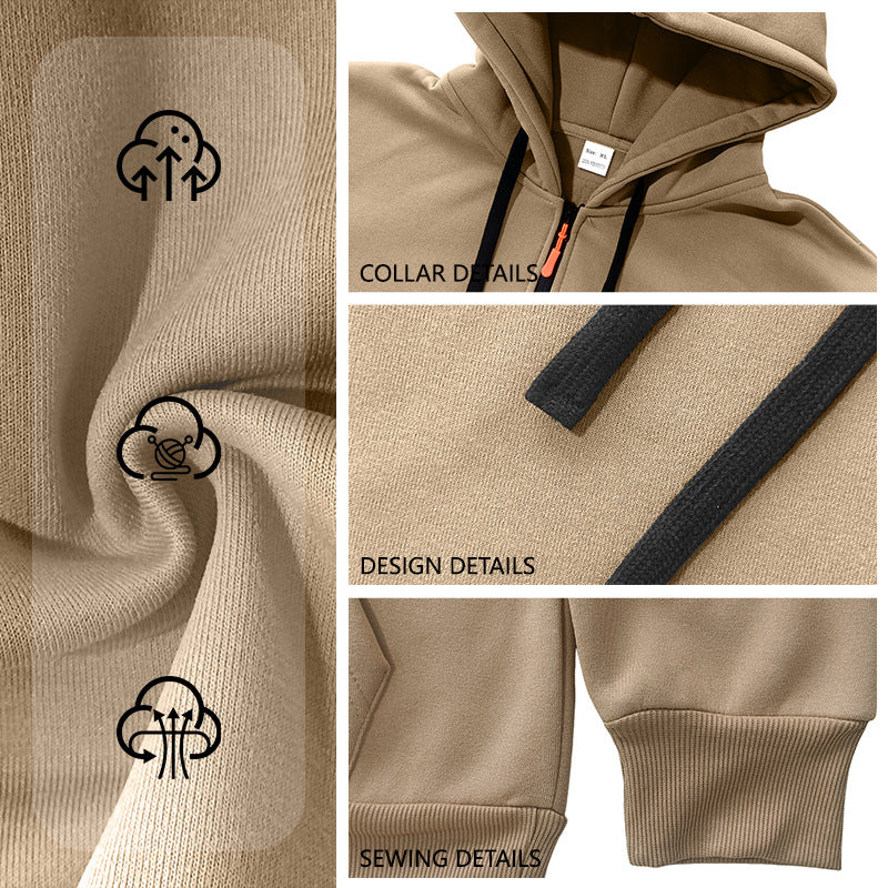 Men's hoodie with half zipper and utility arm pocket Mune Fashion