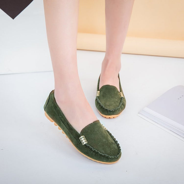 Women's comfortable velour leather moccasins with padded insole Mune Fashion