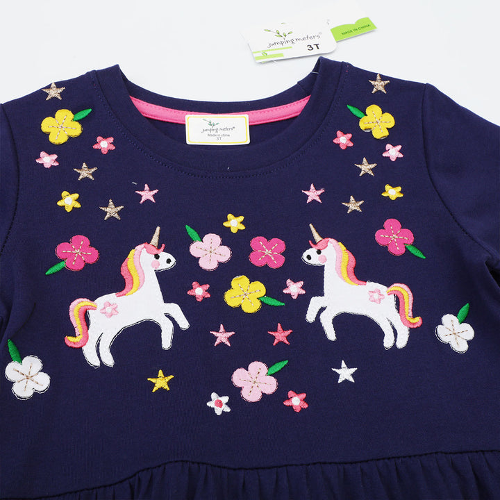 Girls cotton dress with enchanting unicorn and flower designs Mune Fashion
