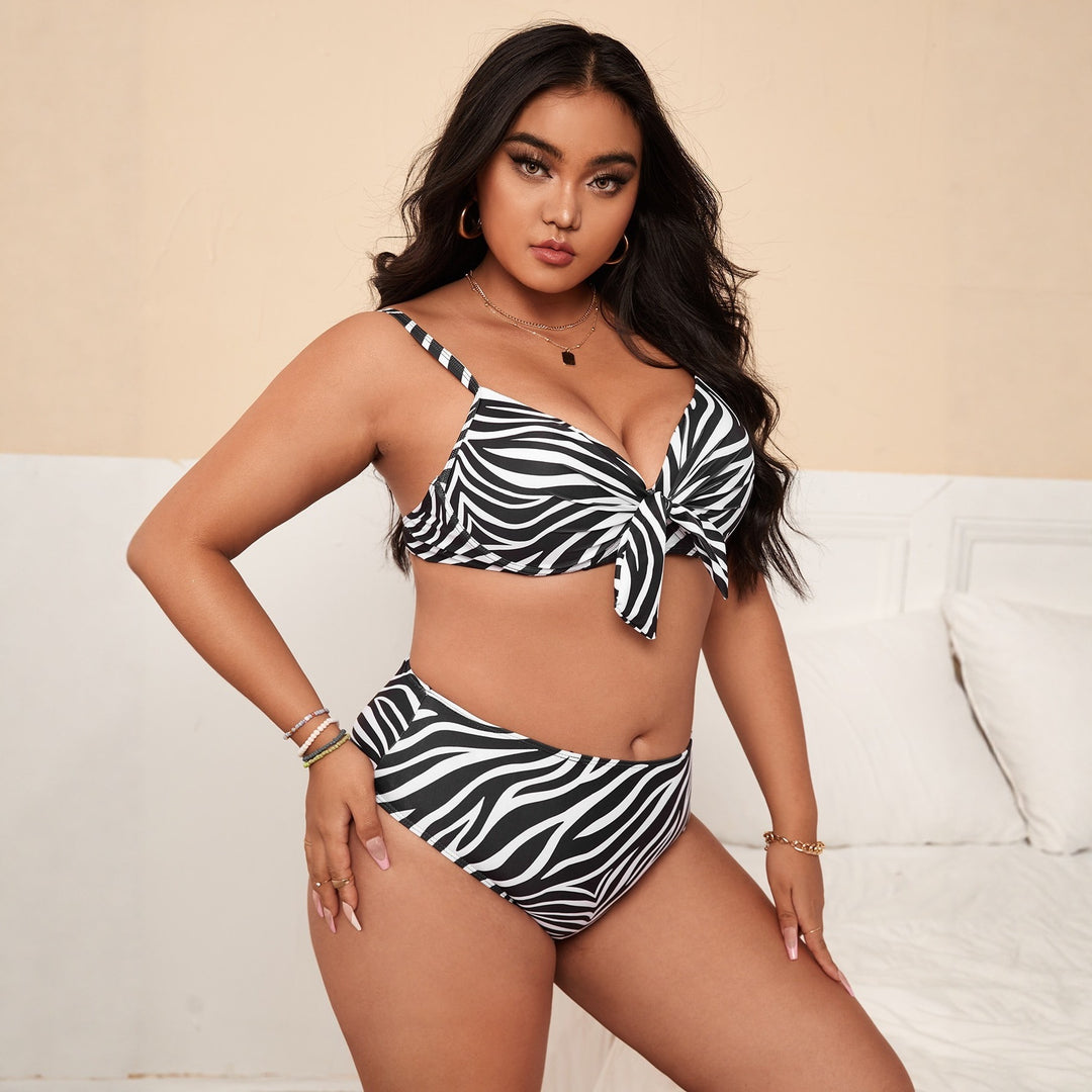 Women's Multi-patterned Bikini with Knot Detail Mune Fashion