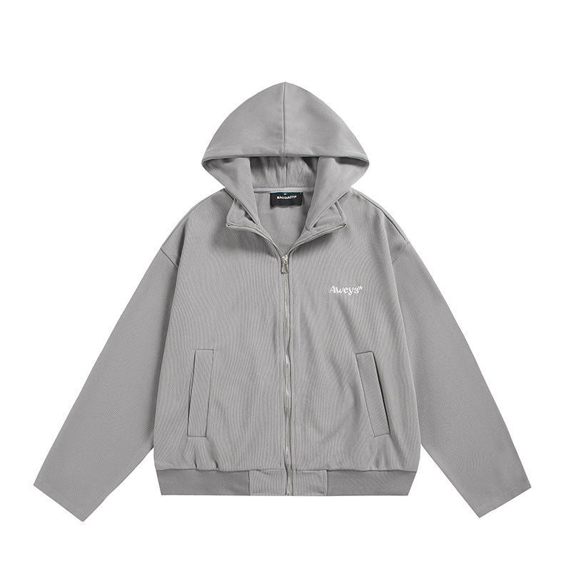Unisex Oversize Hooded Jacket with Two-Way Zipper, Straight Hem, and Subtle Logo Emblem Mune Fashion
