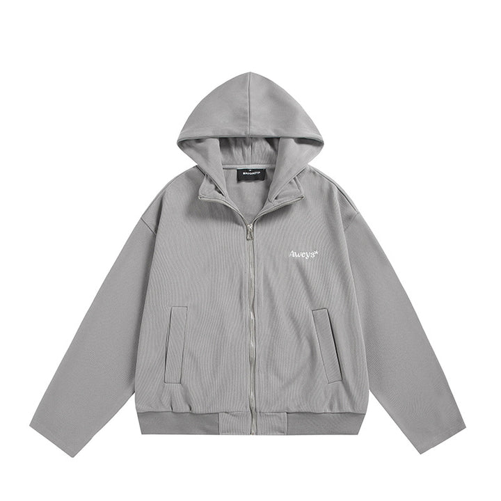 Unisex Oversize Hooded Jacket with Two-Way Zipper, Straight Hem, and Subtle Logo Emblem Mune Fashion