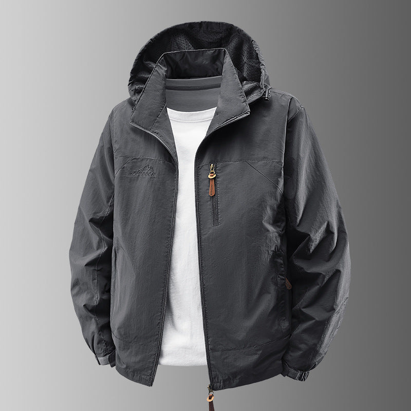 Men's Ultralight Outdoor Jacket with Adjustable Hood